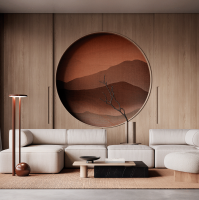 Интерьер гостиной в стиле Джапанди