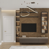 Интерьер комнаты в кофейном цвете