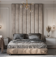 Мягкие стеновые панели в интерьере спальни