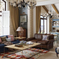 Дизайн в стиле кантри Комната в стиле кантри