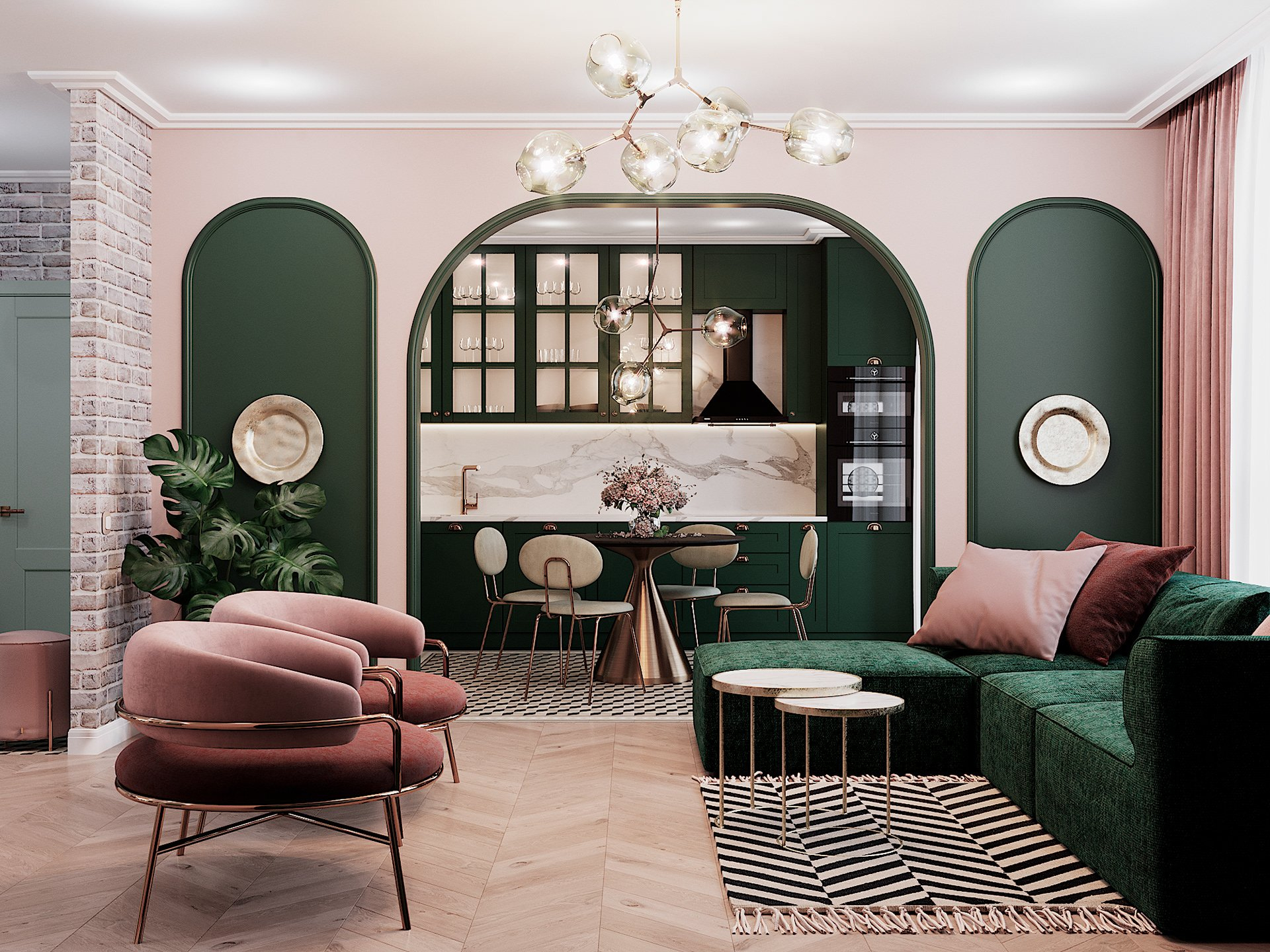 Интерьер гостиной в стиле Нео-мемфис